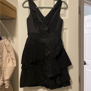 Max & Cleo Black Sleeveless Tiered Cocktail Dress